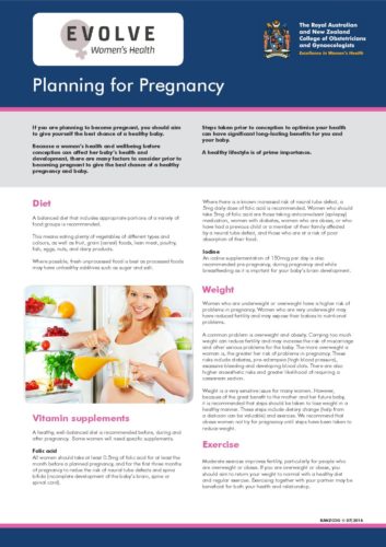 Planning For Pregnancy - Evolve Women's Health Toowoomba